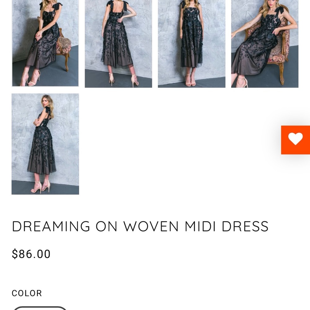Dreaming On Woven Midi Dress - Black